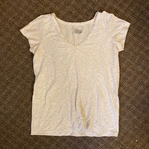 Athleta Heathered White/Gray Tee Shirt - Womens M